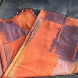 Romano Fiorenti Orange and Purple Fringed Scarf